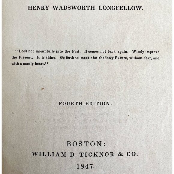 Hyperion Longfellow 4th Edition 1847 HC Victorian Romance Literature E44 - Picture 3 of 4